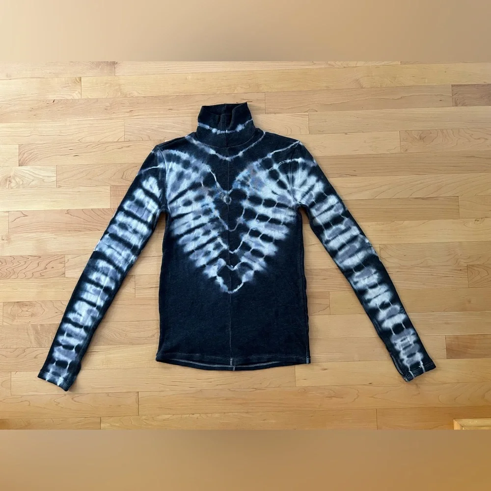 ✌️Psychedelic Groovy Long Sleeve Charcoal/White Tie Dye Free People/We The Free - Picture 11 of 15